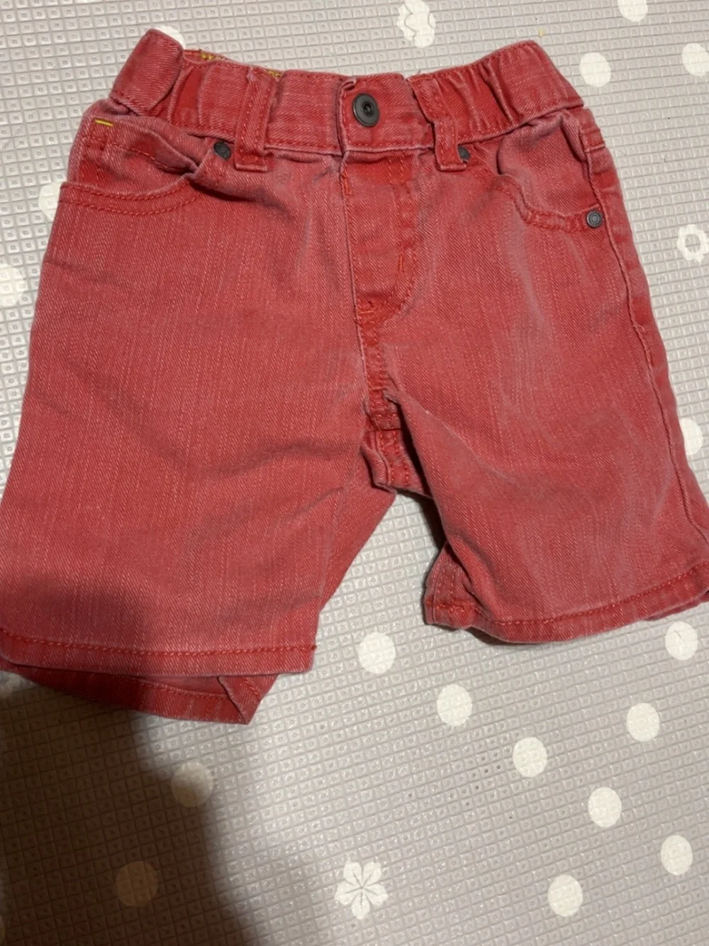 Gymboree Brick Red Denim Shorts with Elastic Waist